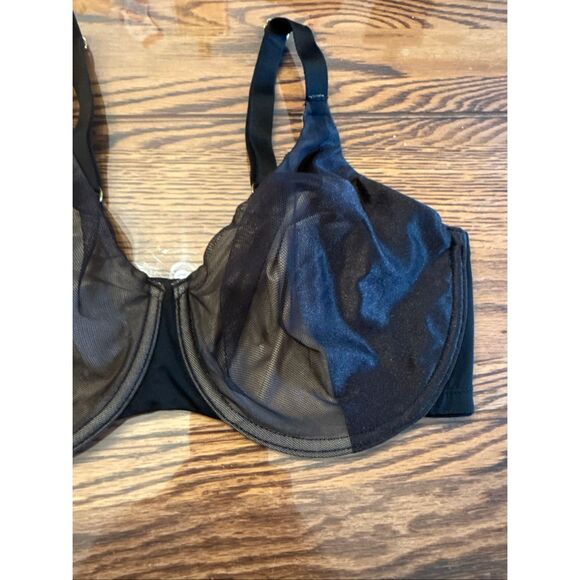 Natori Side Effect Unlined Full Coverage Mesh Underwire Bra Black Size 34DDD - Picture 3 of 4